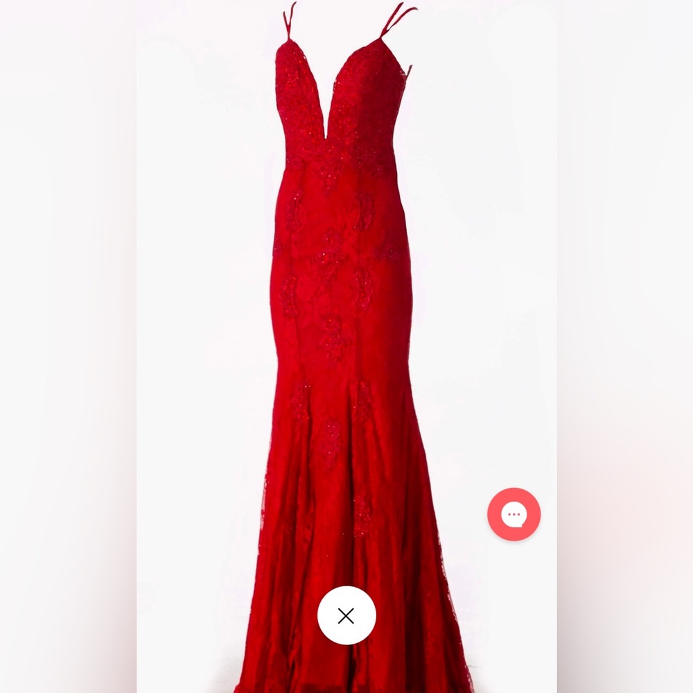 Jovani size 10 red mermaid dress
